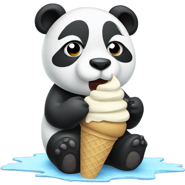 Panda eating ice cream emoji