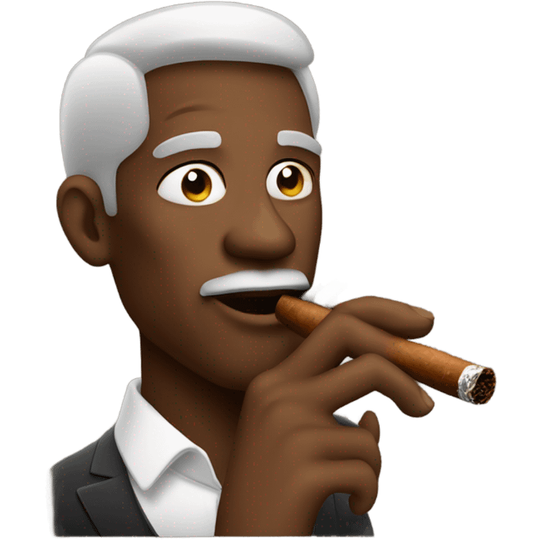 Back man smoking cigar emoji