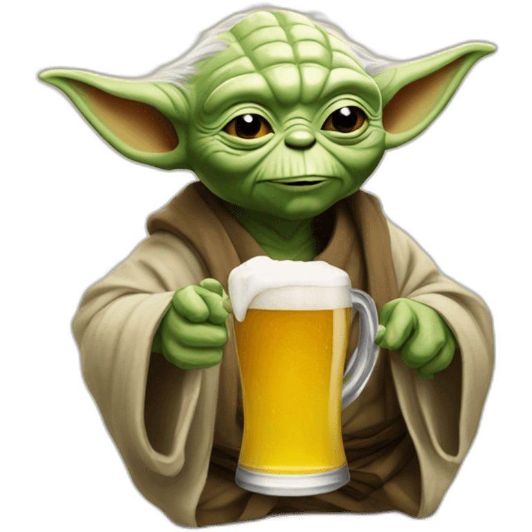 Yoda buvant une bière emoji