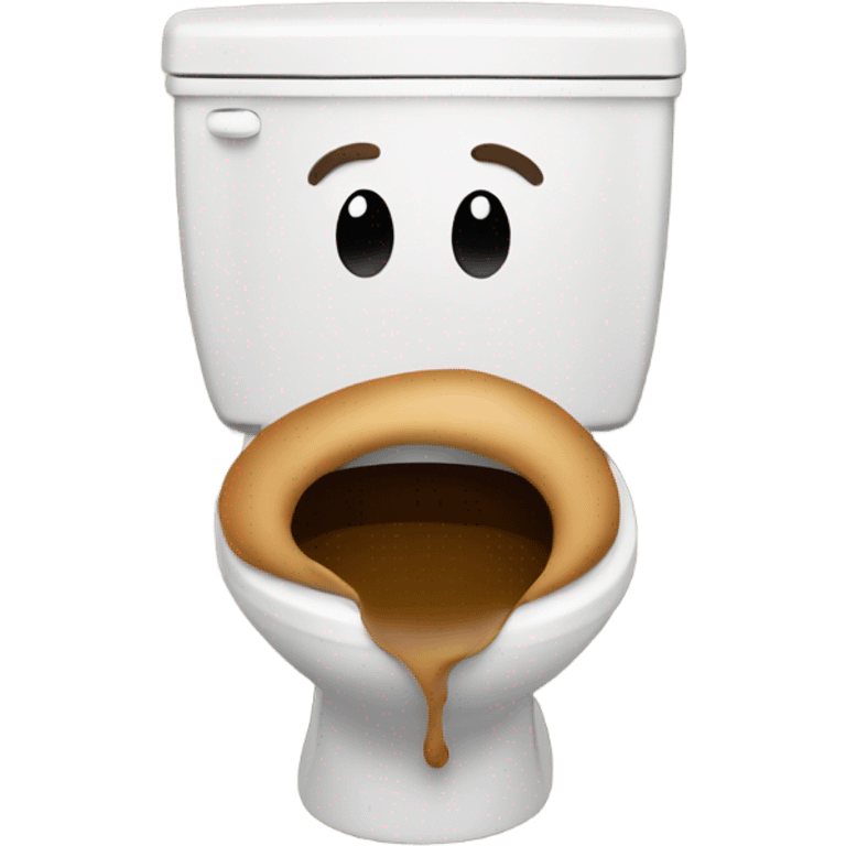 Poop emoji in the toilet  emoji