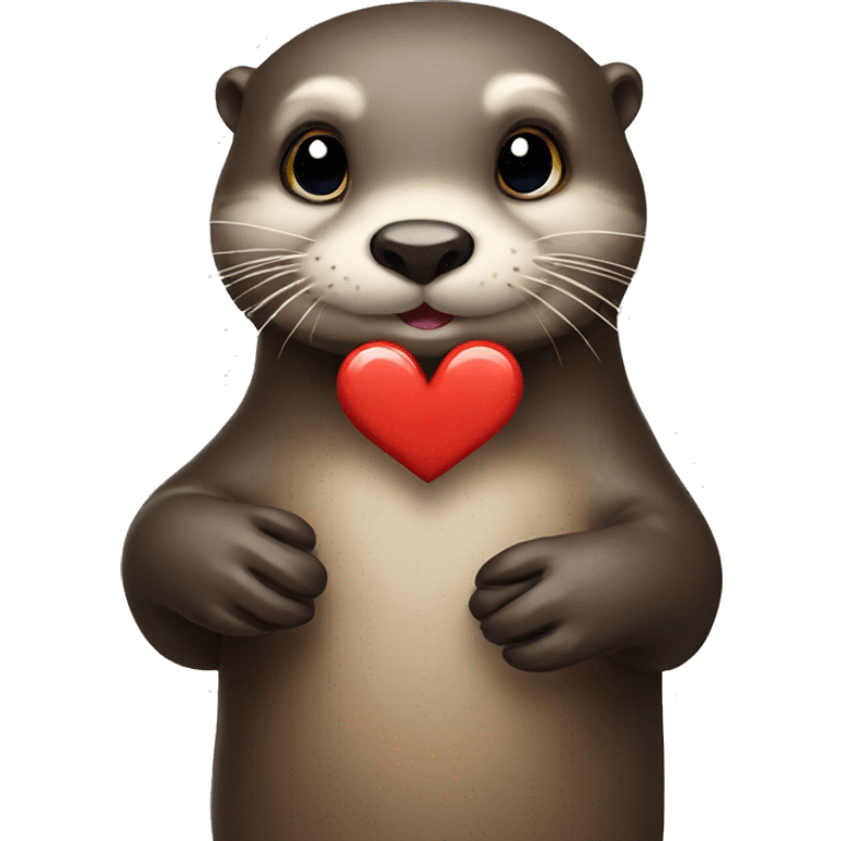 Otter with a heart emoji