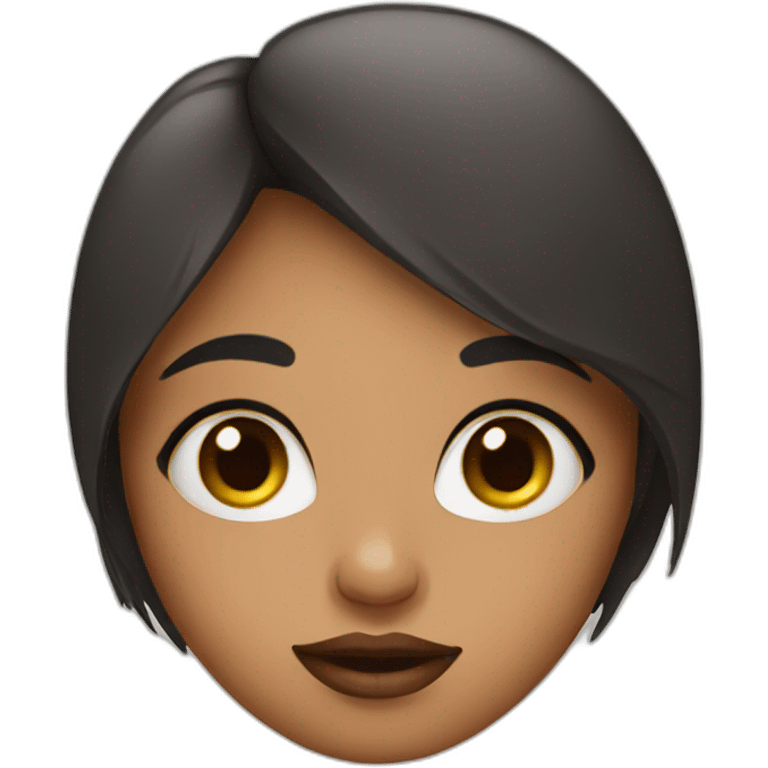 Girl with 2 moles above lip emoji