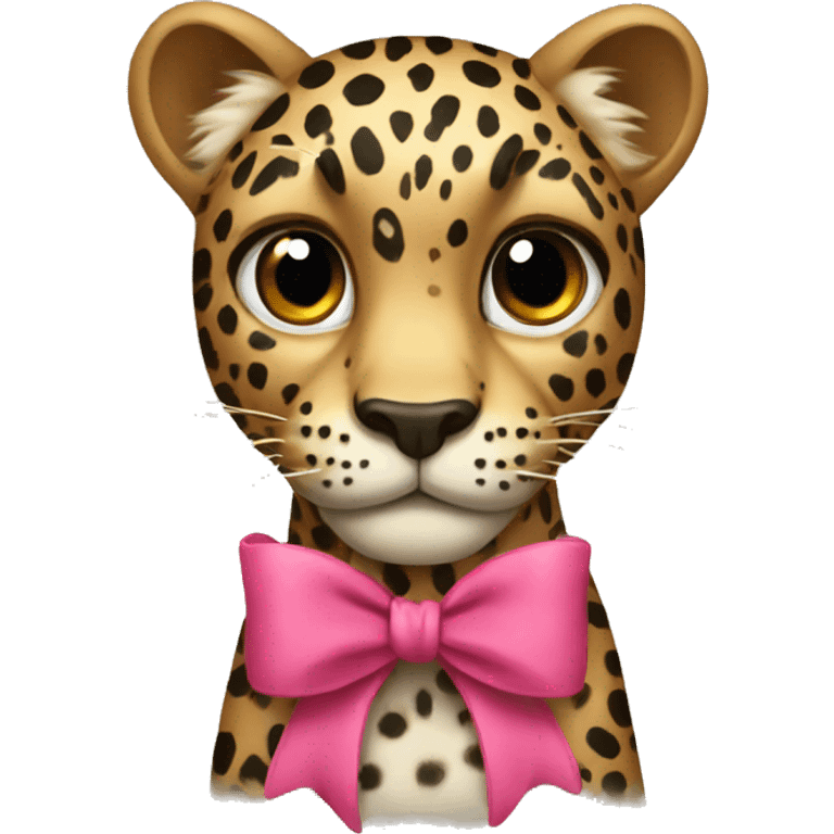 leopard with a bow emoji