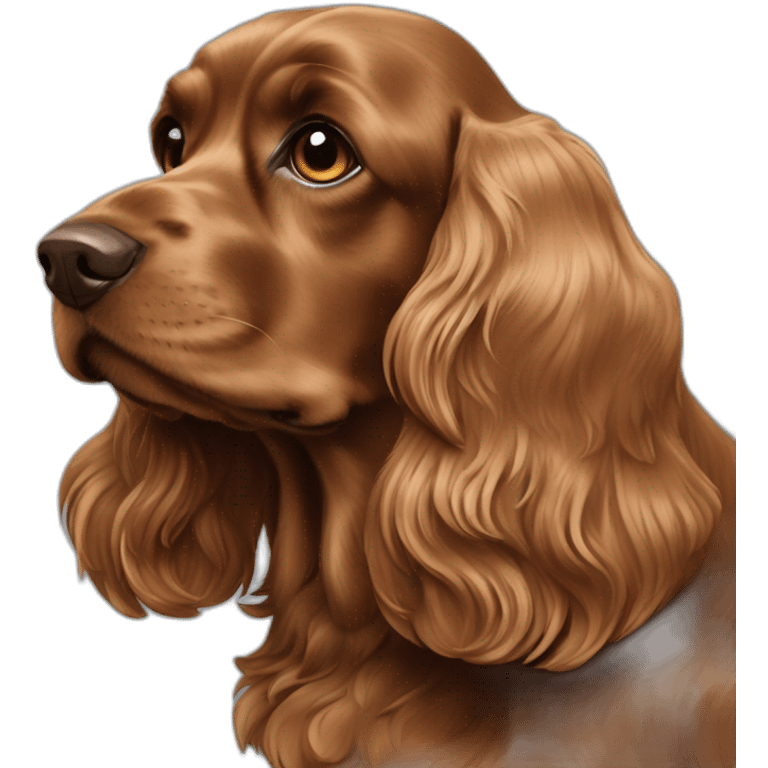 dark caramel aged english Cocker Spaniel emoji