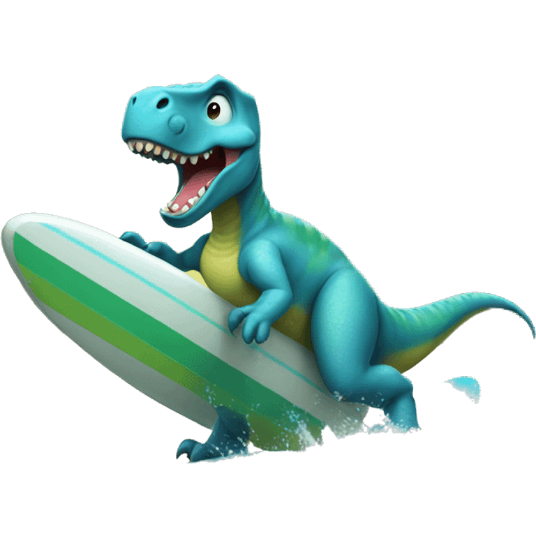 dinosaur surfin emoji