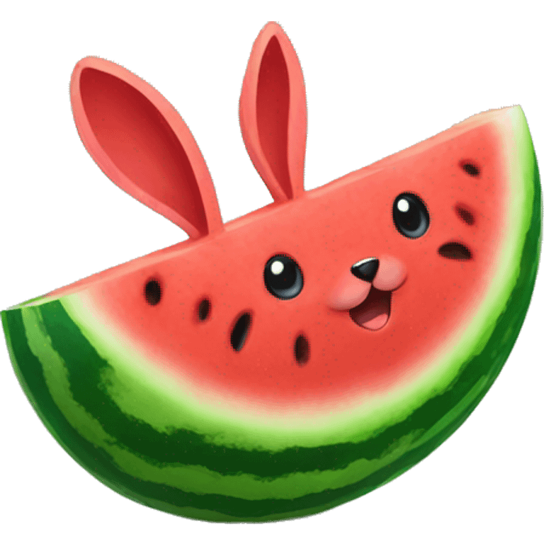 watermelon rabbit emoji