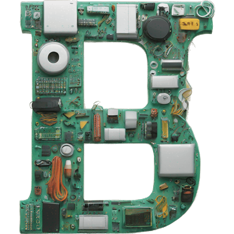 Letter U made of electronic parts emoji