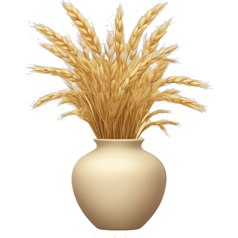 Dried grass and wheat in a beige vase emoji