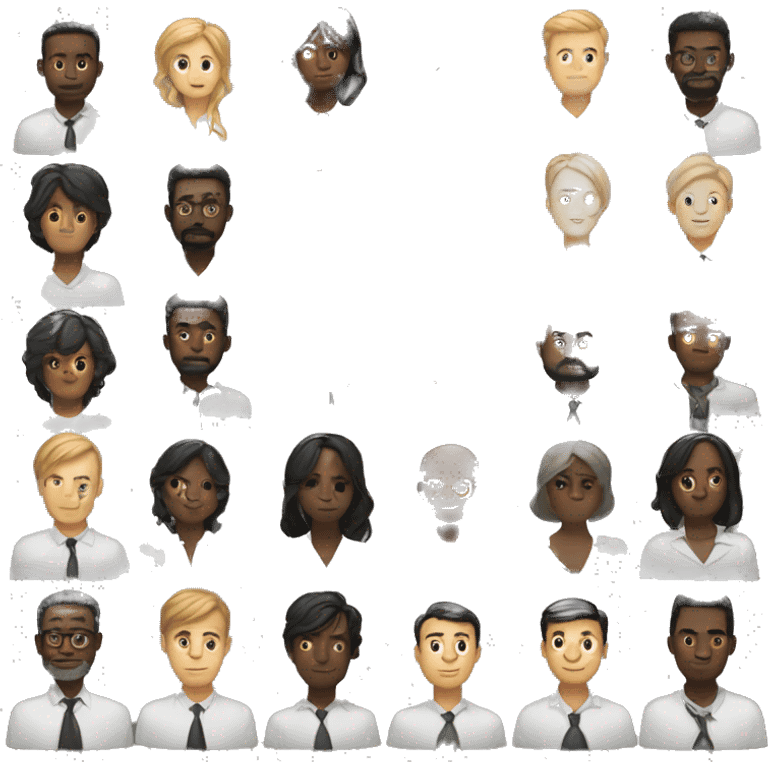 humans connected by links serious, professional. man the humans more silhouette like but still bit personal  emoji