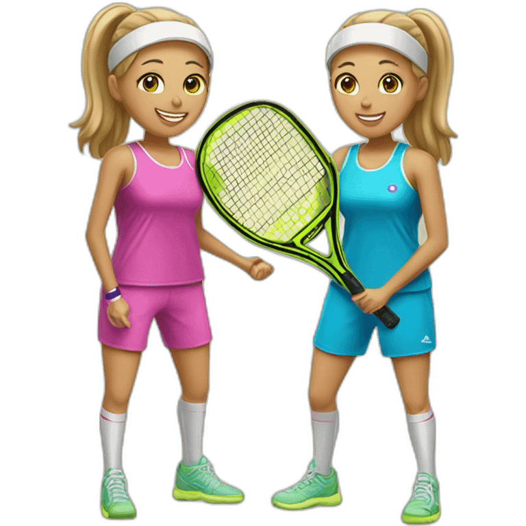 two pickleball girls emoji