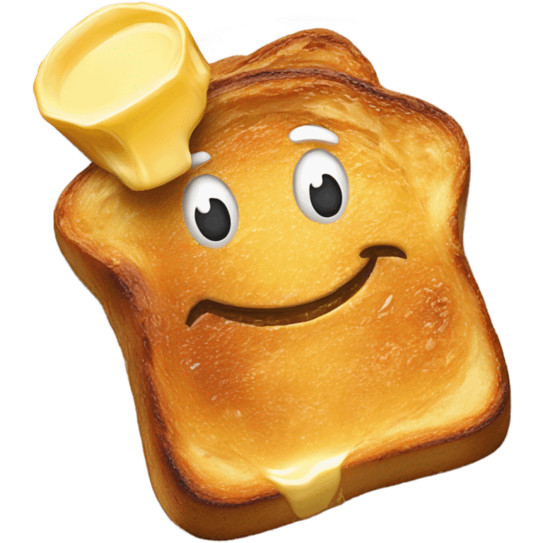 French toast with butter and syrup on a plate emoji