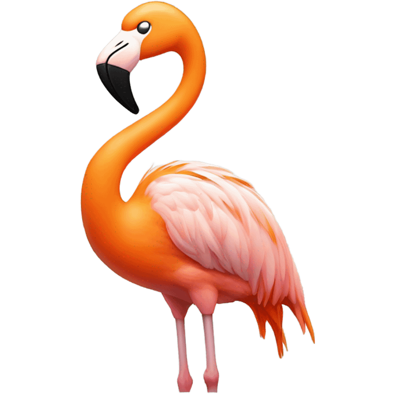 Flamingo That’s Disgusted Sitting on the toilet and he’s the color orange  emoji