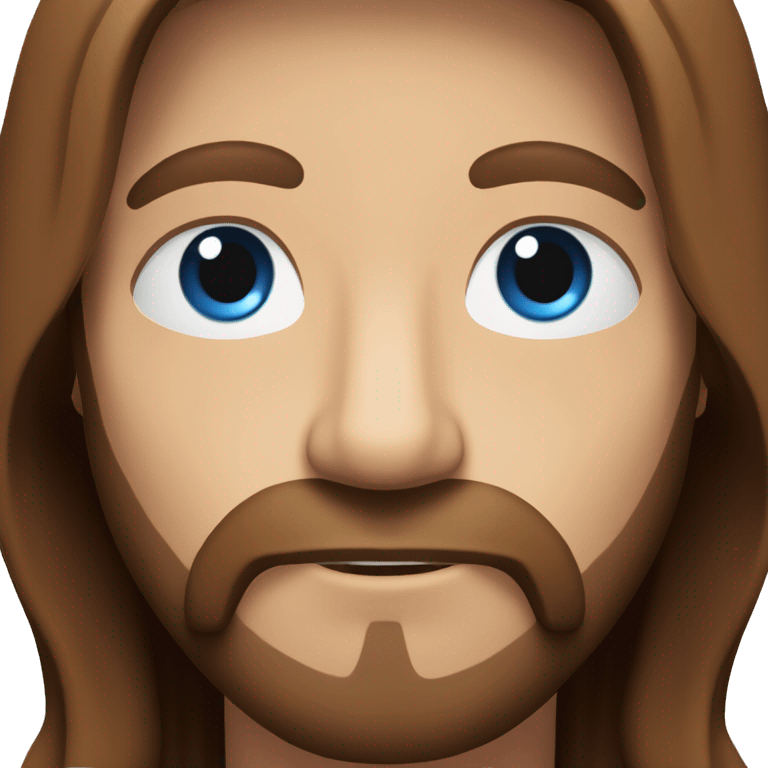 Jesus Christ with blue eyes and chestnut colored hair emoji