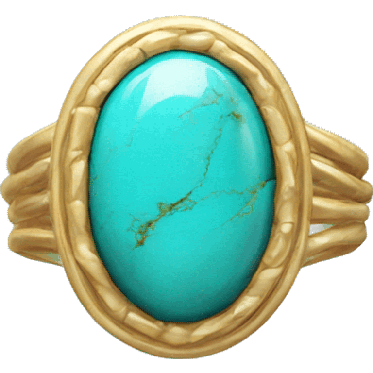 Realistic isolated turquoise ring emoji