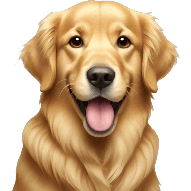 Golden retriever with ball in mouth emoji