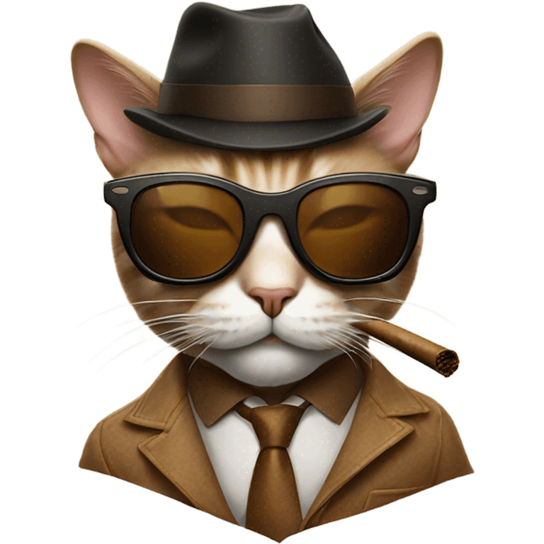 Cat with sunglasses and cigar emoji