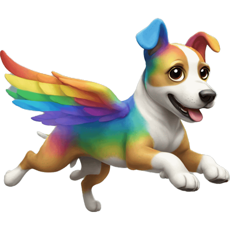 Flying rainbow dog emoji