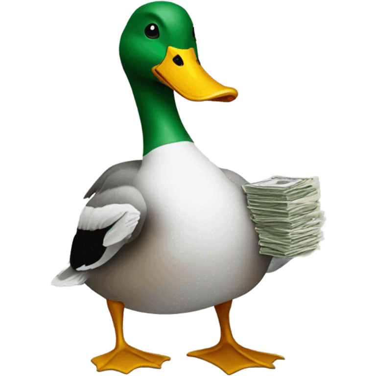 Duck with money  emoji