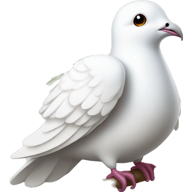 white dove with olive branch emoji