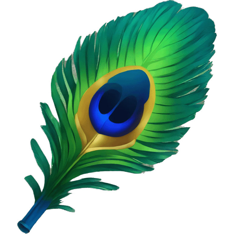 Peacock feather attached to flute emoji