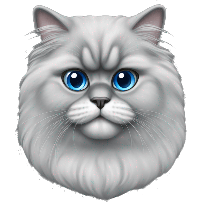 Persian cat with gray wool and blue eyes  emoji