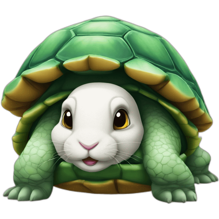 Lapin sur tortue emoji