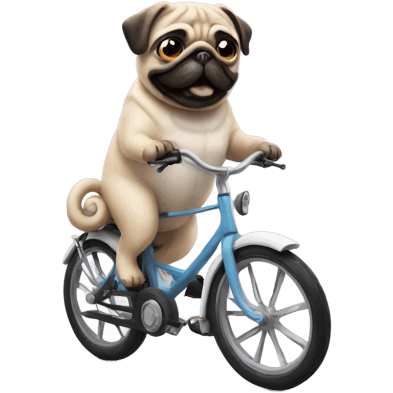 PUG on a bike emoji