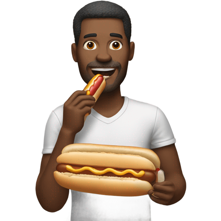 Man eating hot dog emoji