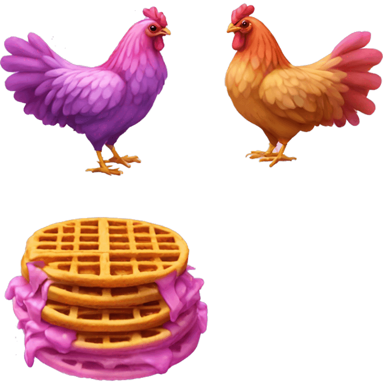 Purple waffles pink chicken wings  emoji