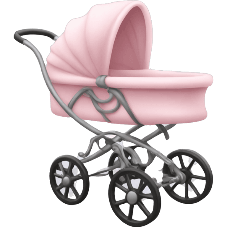 Light pink fancy baby stroller emoji