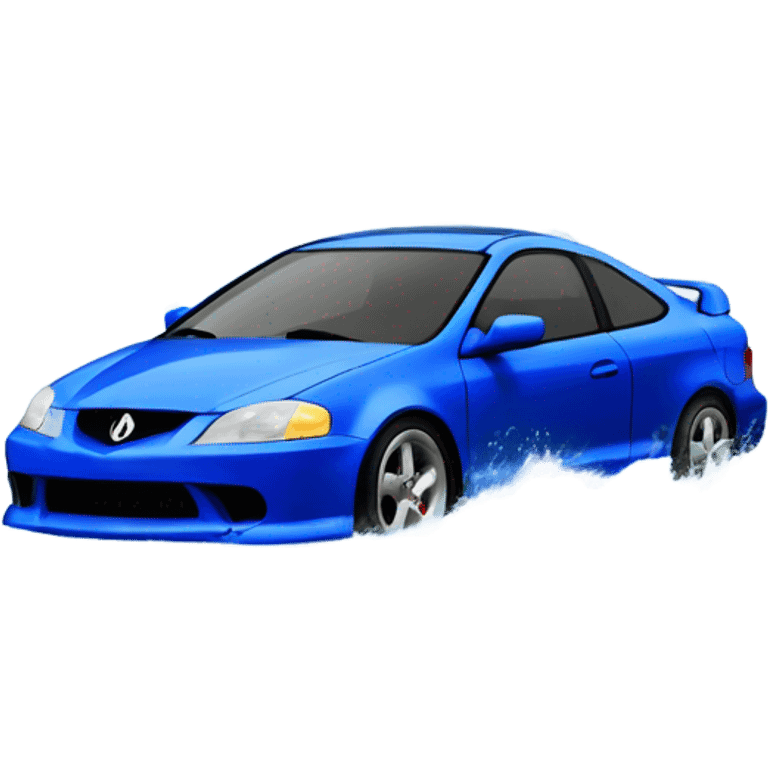 Blue 2002 Acura RSX hydroplaning  emoji