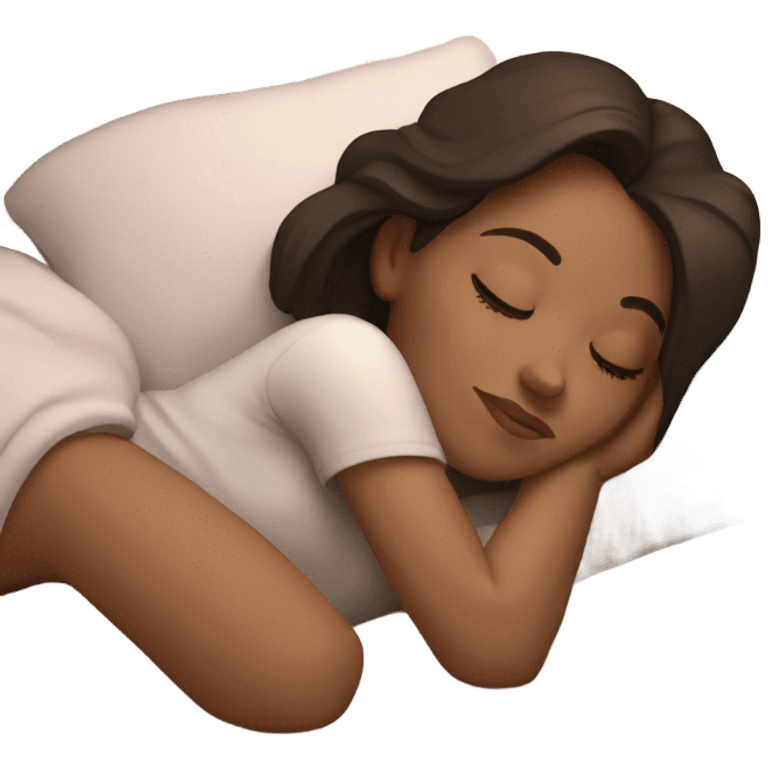 Brunette girl sleeping emoji