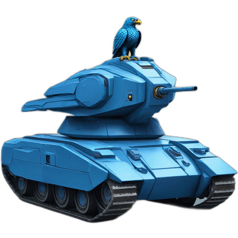 futuristic blue humanoid eagle on a tank emoji