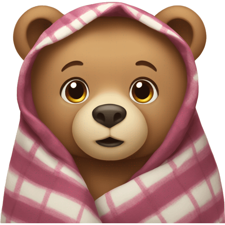 bear cozy in blanket emoji