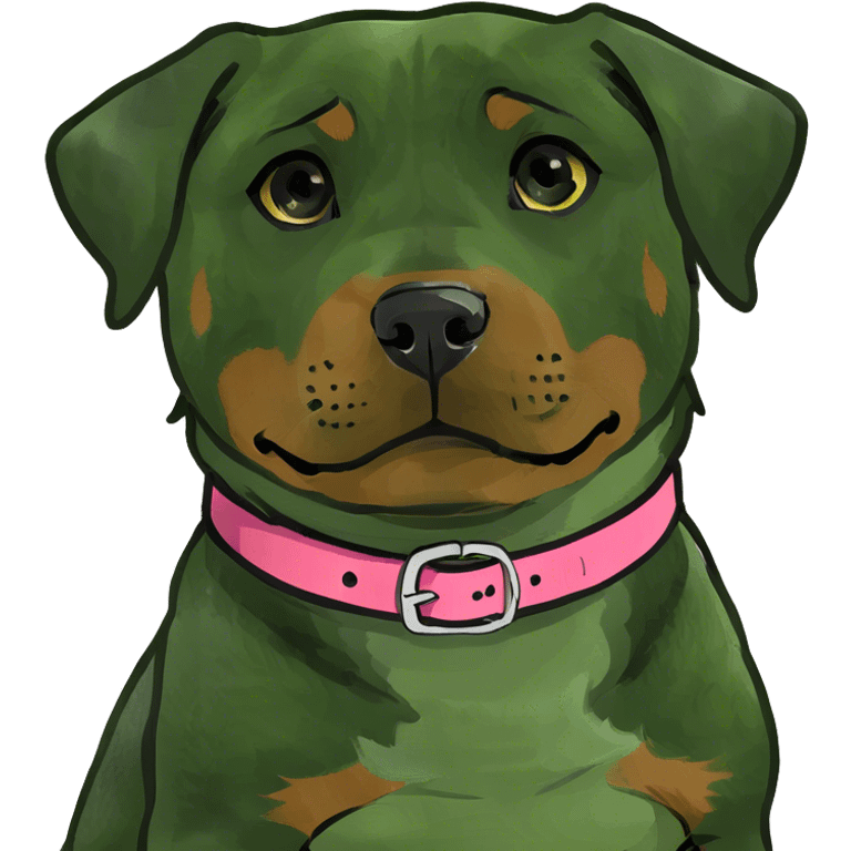 Rottweiler puppy with pink collar  emoji