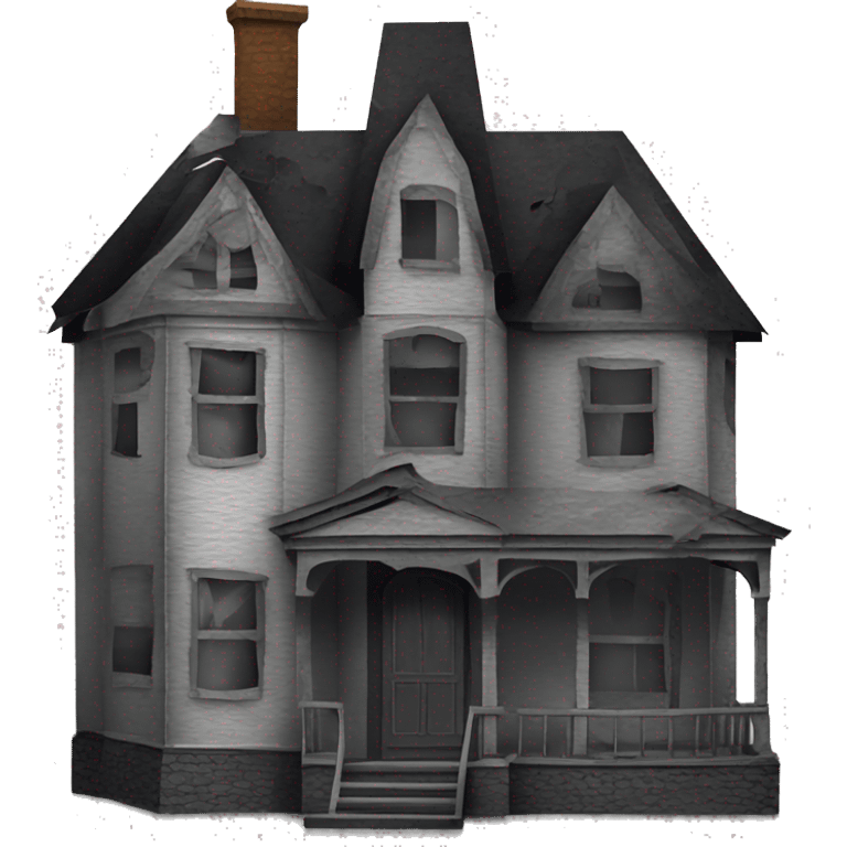 Papercraft. Haunted Addams house. Dilapidated  emoji