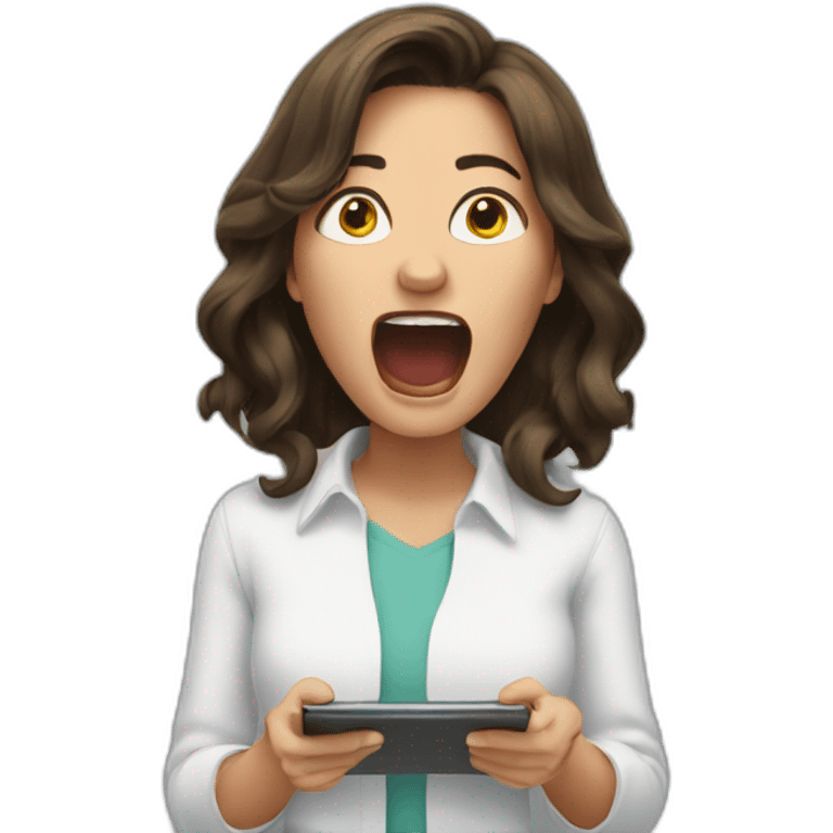 paula yelling at tablets emoji