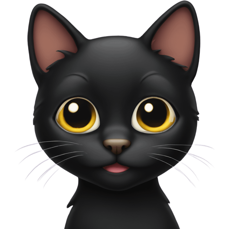 Slop-eared black cat emoji