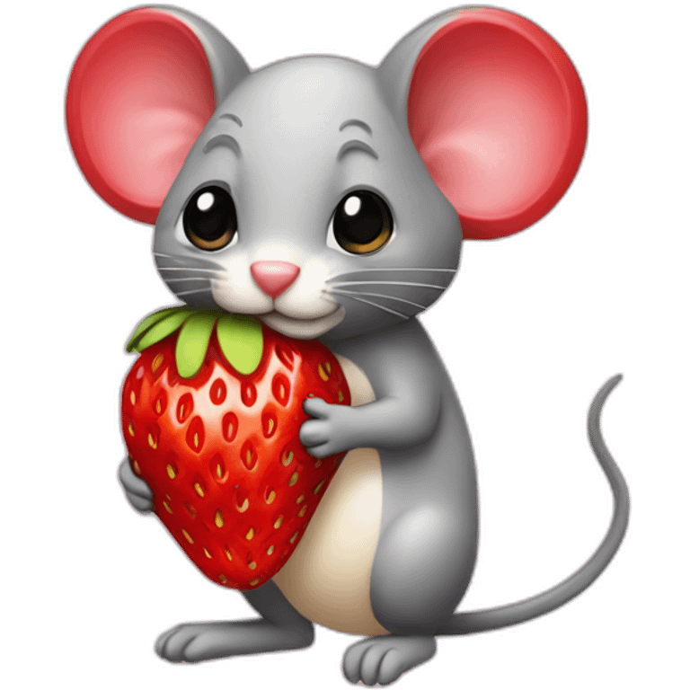 Strawberry mouse emoji