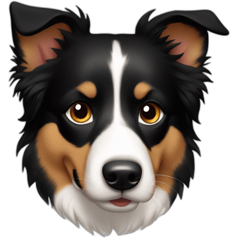 Border collie black and tan short haired emoji