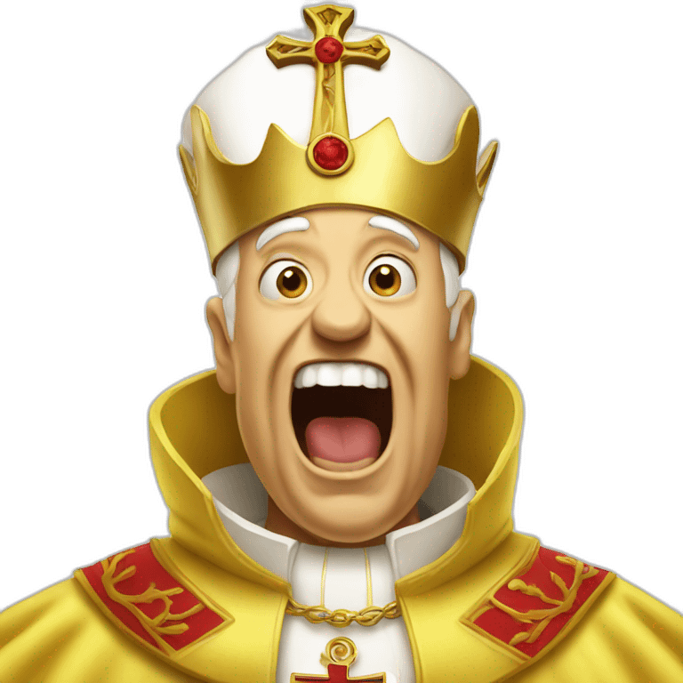 The Screaming yellow pope  emoji