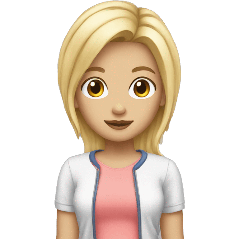 girl blonde hair and short shorts emoji