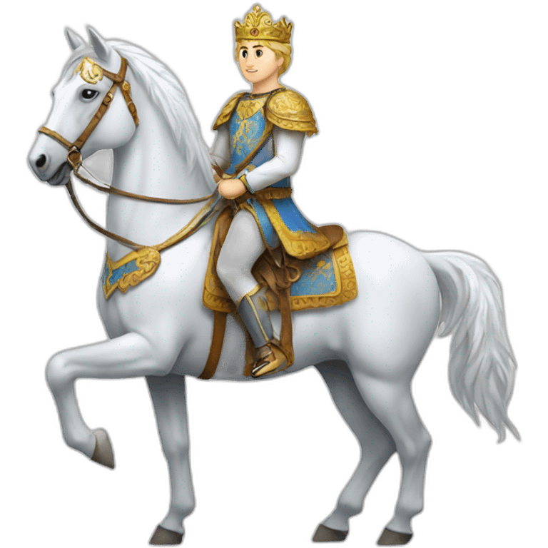 prince ukrainian  on white horse emoji