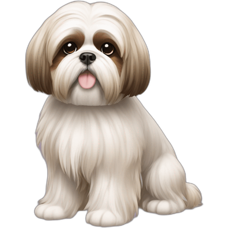 Dog Shih Tzu with long wool full-height emoji