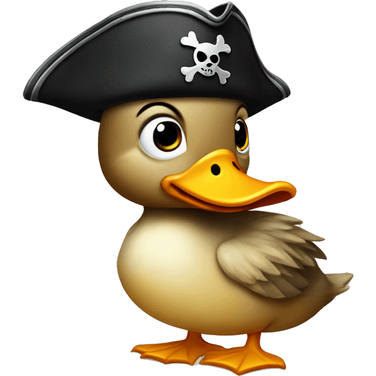 duckling wearing a pirate hat and an eyepatch  emoji