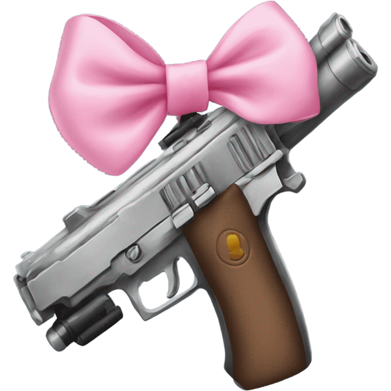 Gun with cute pink bow  emoji