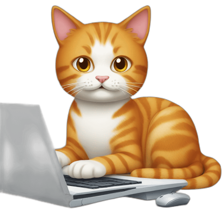 Ginger Cat with computer emoji