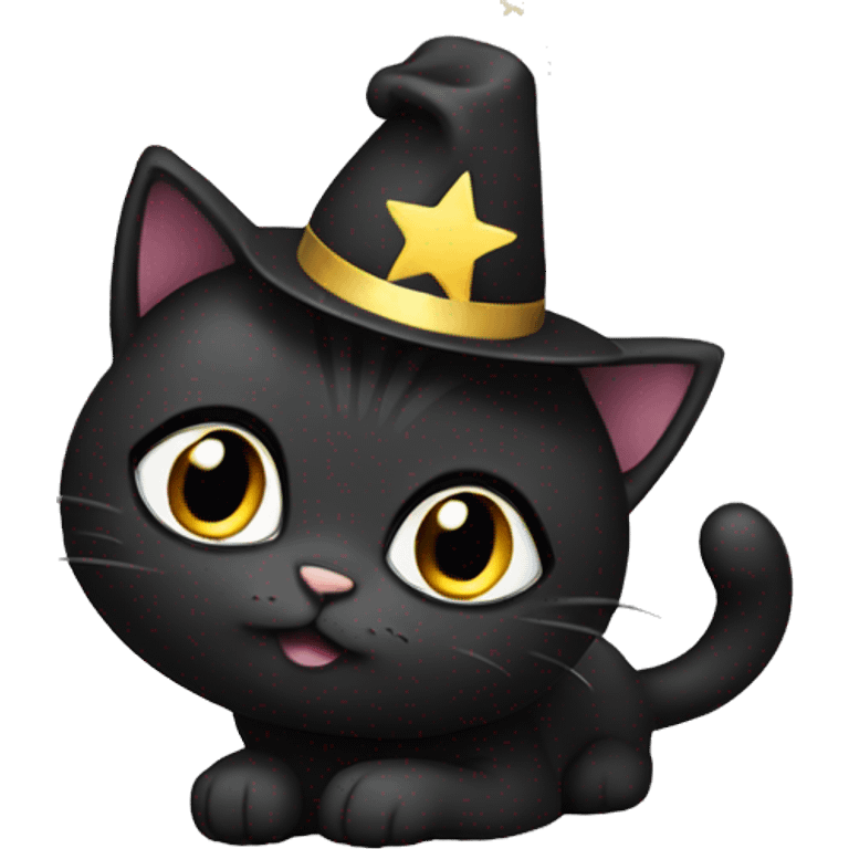 black kitty with star emoji