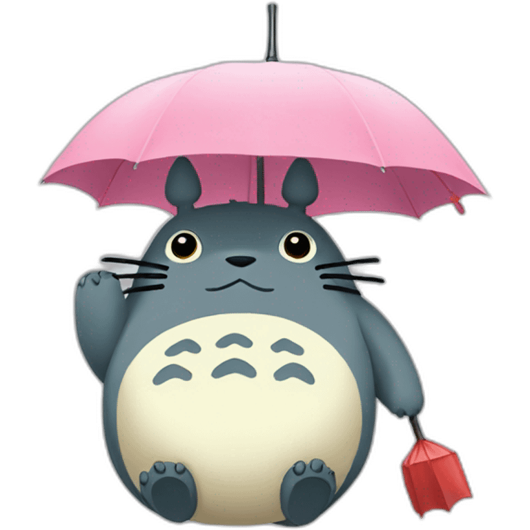 totoro with an umbrella emoji