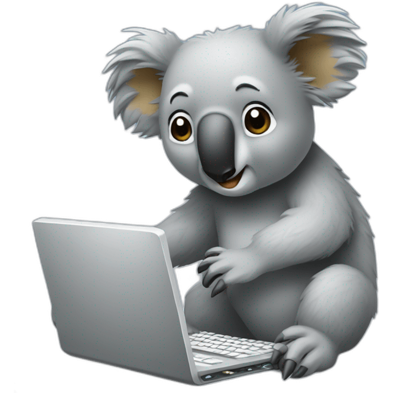 Koala Bear typing computer emoji